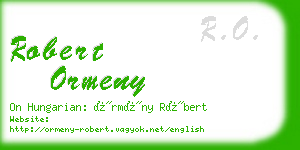 robert ormeny business card